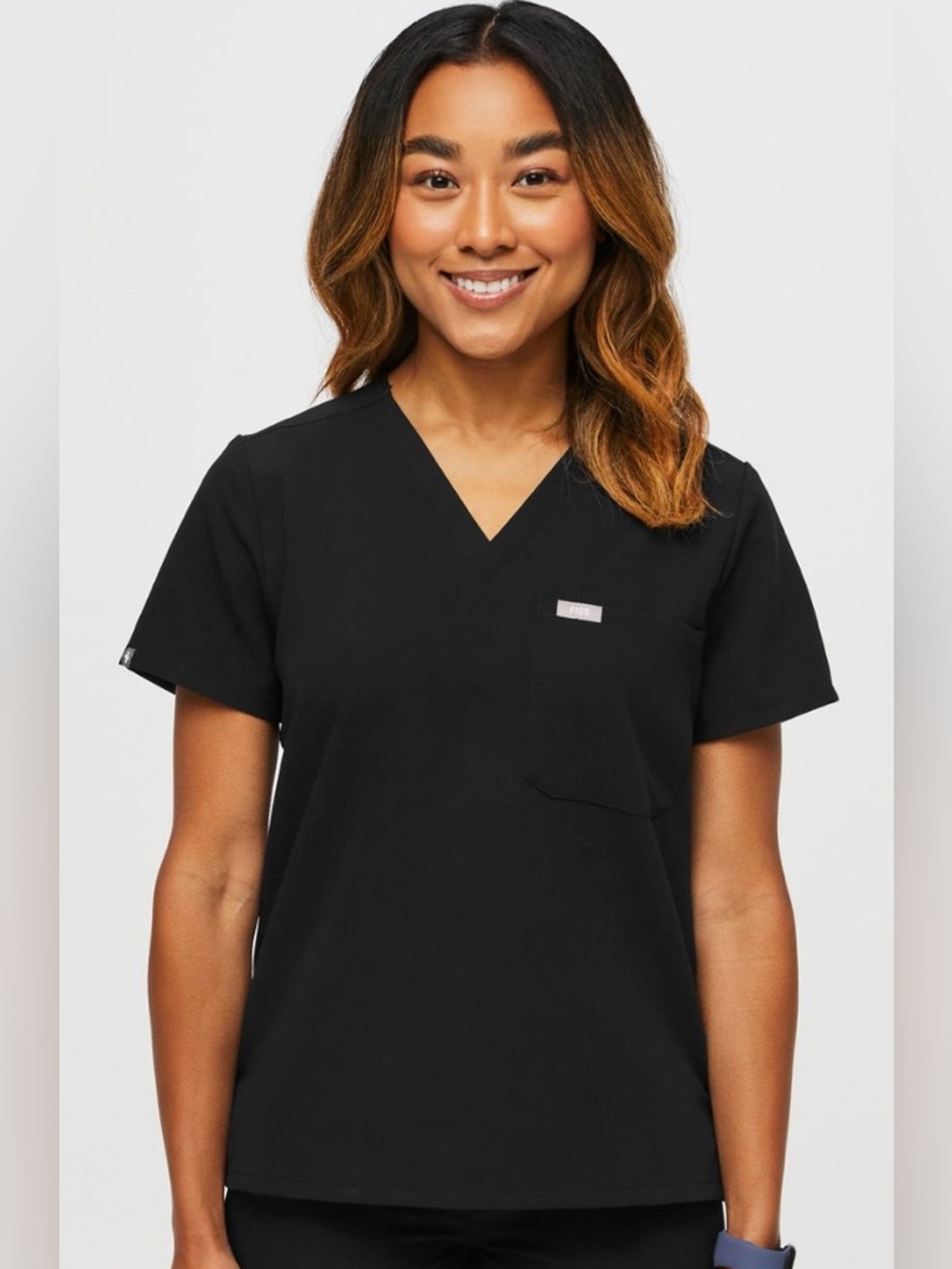 Figs Catarina Black Scrub Top Size Medium